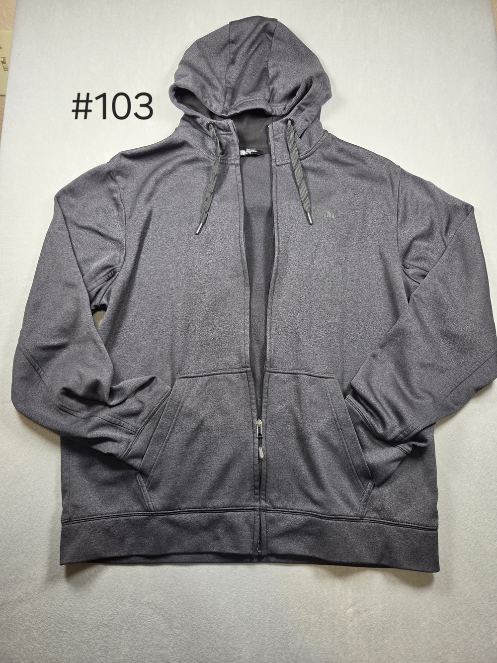The North Face Men's Full Zip Fleece Hoodie Jacket Gray Size XL